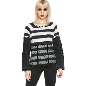 DAVID POND New Zealand Designer Edgy Longe Sleeve Top Fits US Small S